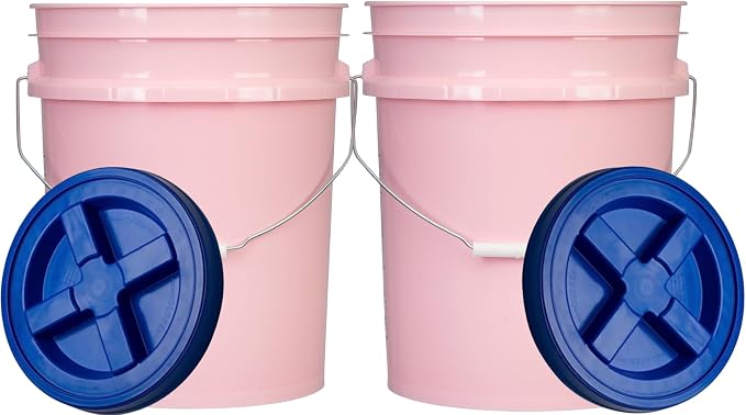 Pink With Blue Lids