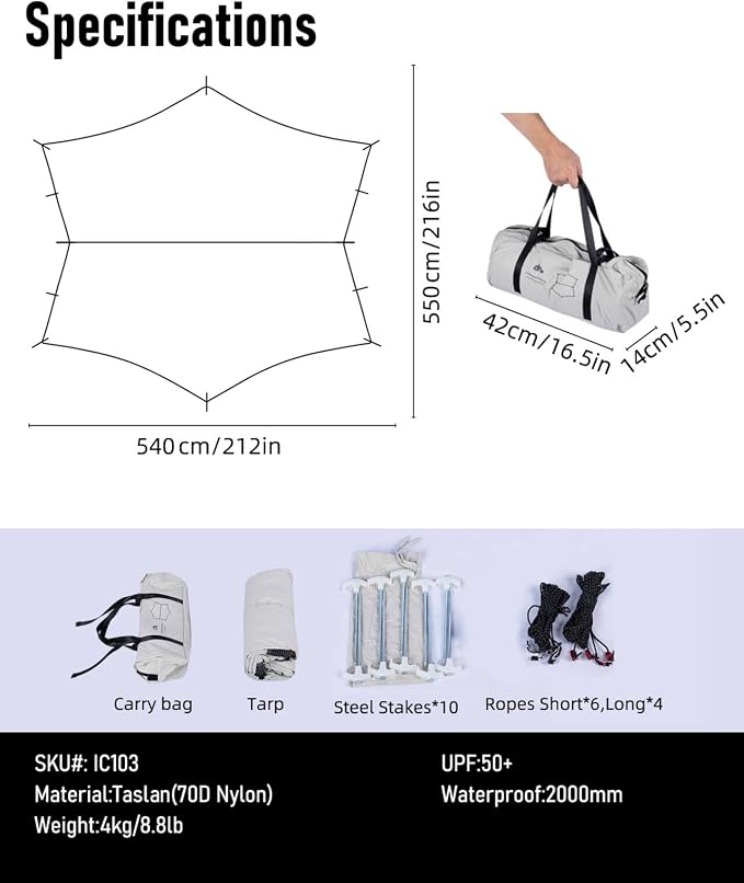 Tarp 18' × 17'9\