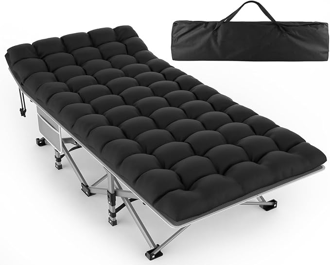 Gray Cot + Black Mattress