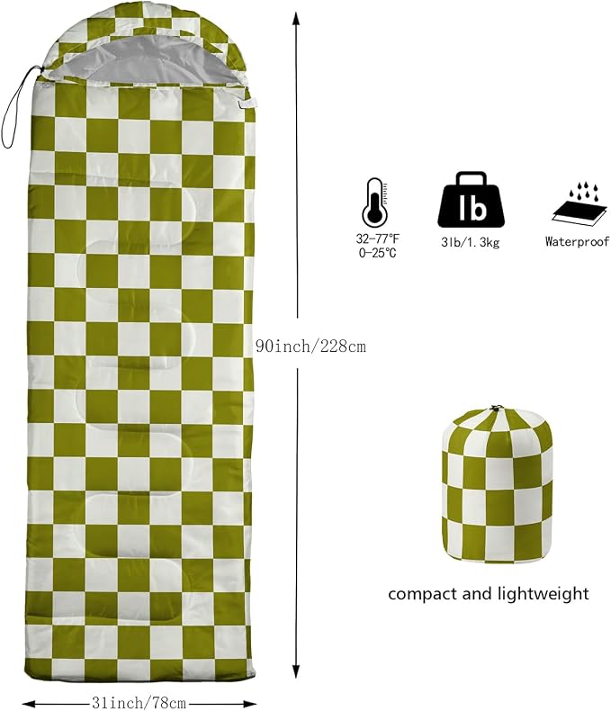 Green and White Check
