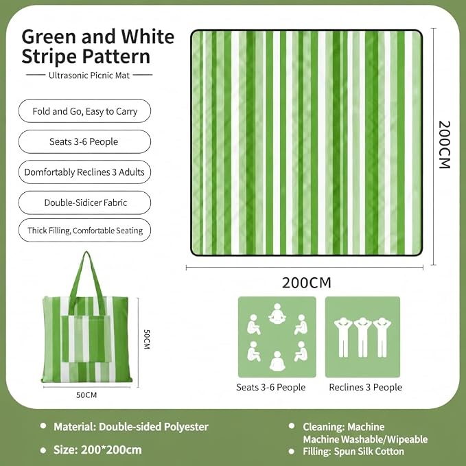 Green and White Stripes