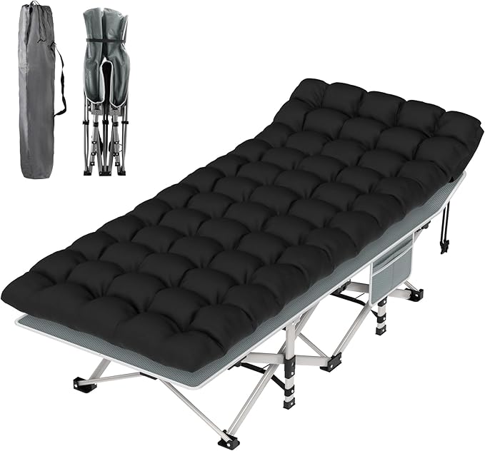 Grey Cot & Black Pad