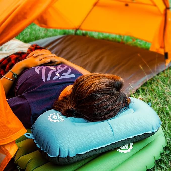 Blue Camping Pillow