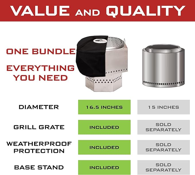 Stainless Portable Smokeless Firepit