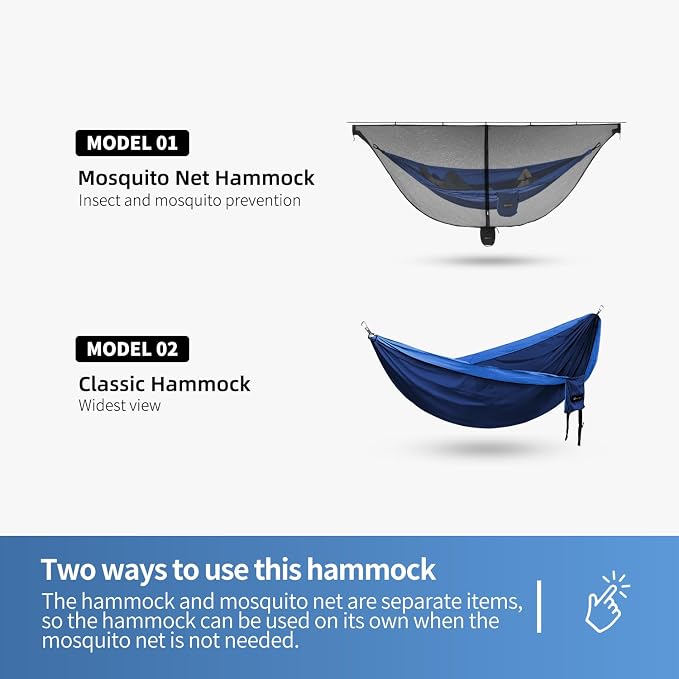 Blue Hammock + Bug Net