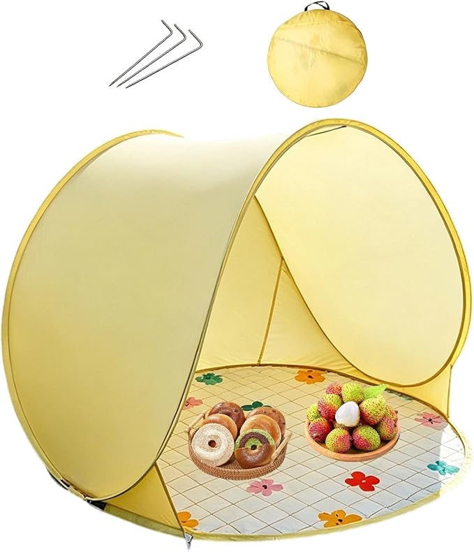 Lemon yellow flower tent+ground nails+storage bag