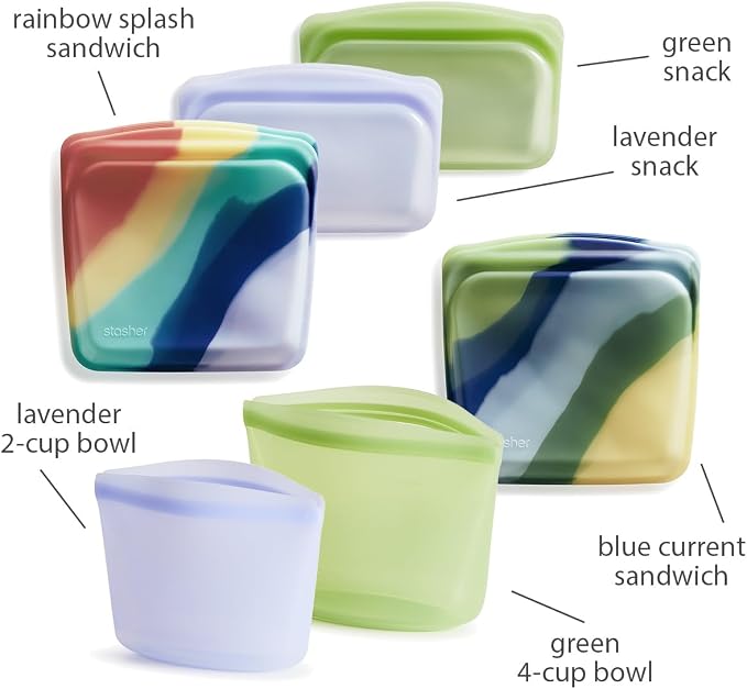 Rainbow Splash + Blue Current + Green + Lavender