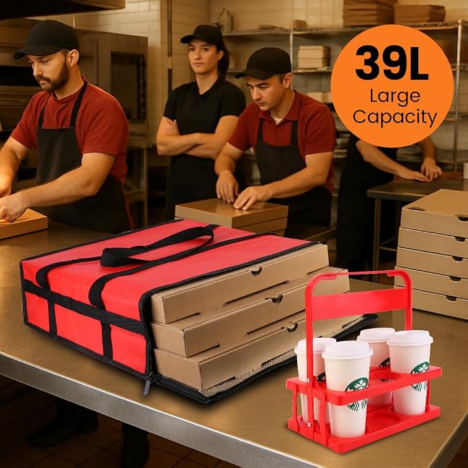 Red Bag with Drink Carrier