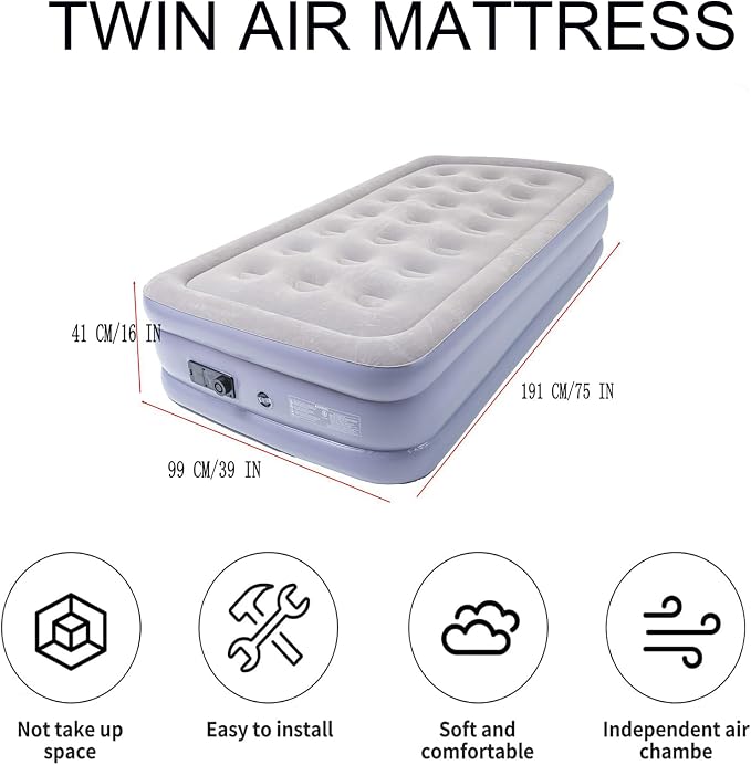 High Bed Twin Gray