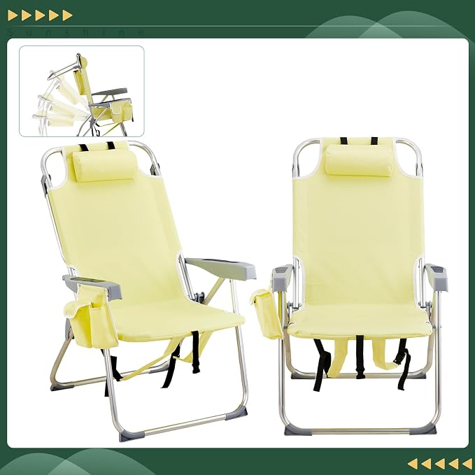 5 Levels,headrest,style 6,yellow