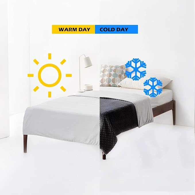 Cooling Rayon & Cozy Velvet Dual-sided Cover Light Grey