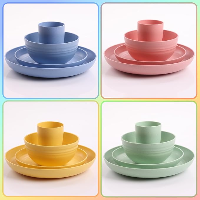 Pinnk, yellow, light green, blue