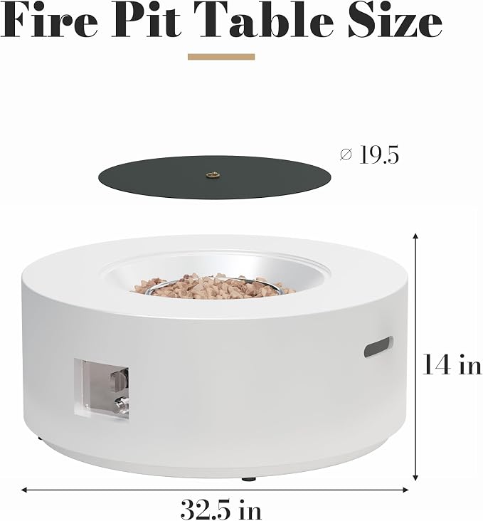White - Minimalist Fire Pit Table