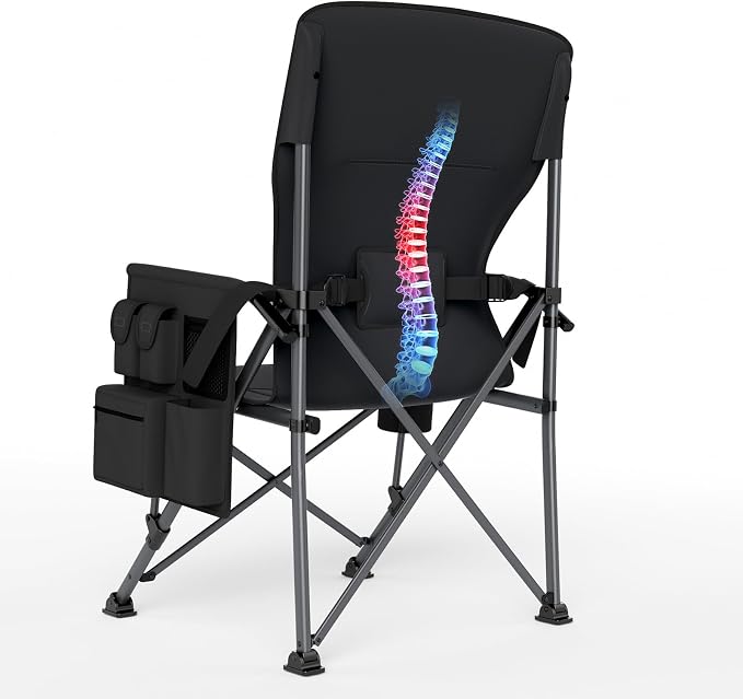 Aluminum Lumbar Support Black-2 Set