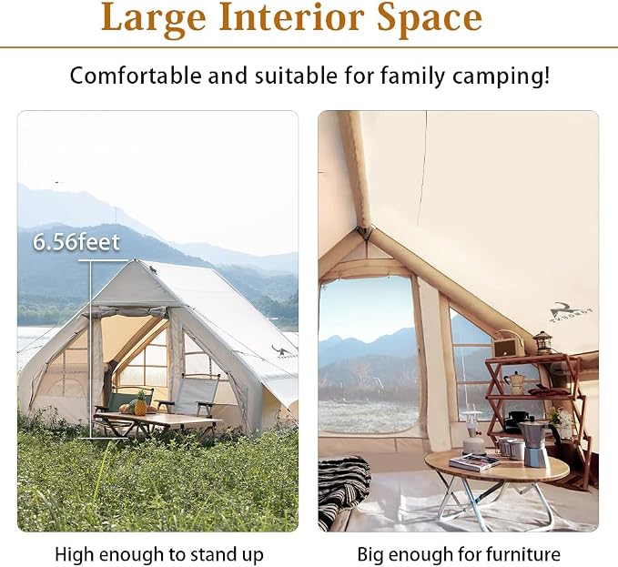 9.8ft*6.8ft*6.5ft(3-4 person)