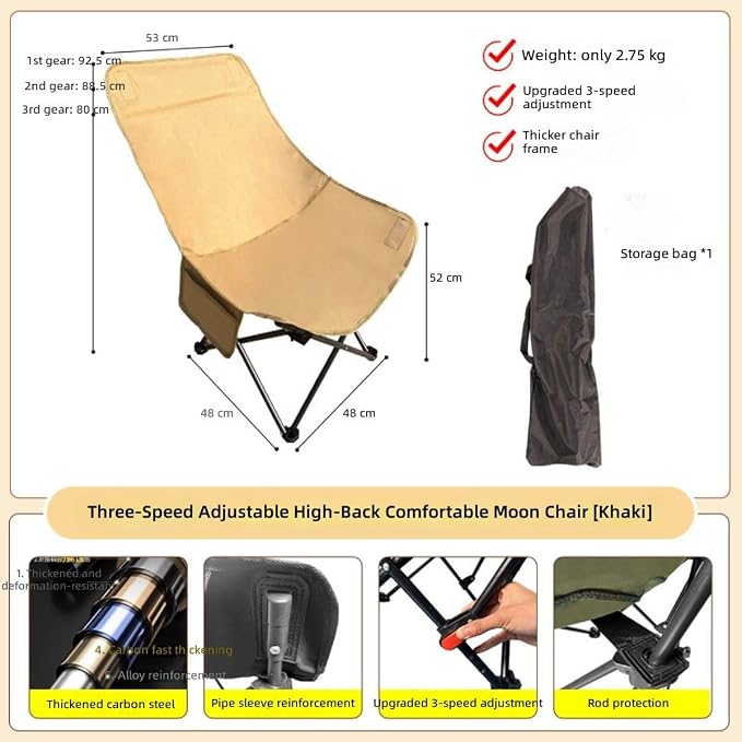 High Back Khaki, 4-level Adj