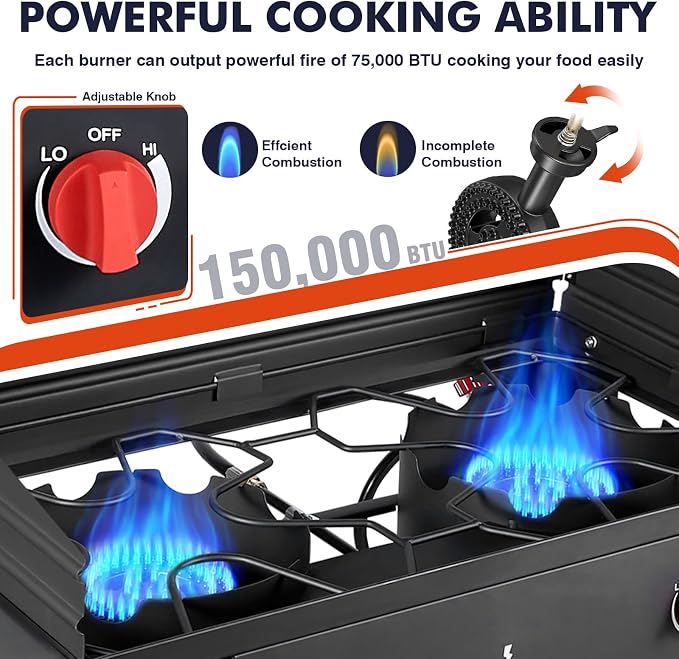 2 Burner & Side Shelves & Windshield