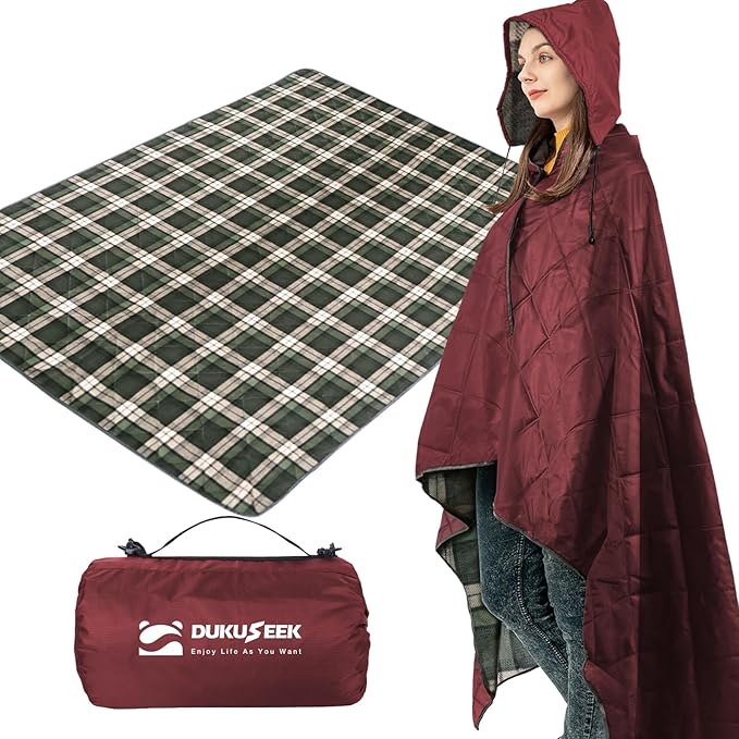 Wine Red Outer With Blue Plaid Fleece