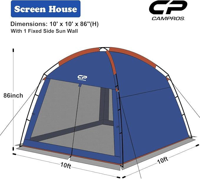 Blue Fixed Side Wall & 10'