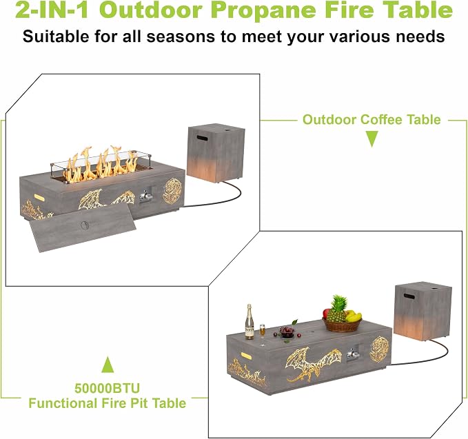Gray Pterosaur Cutout Pattern - 42'' Rectangular w Warm LED