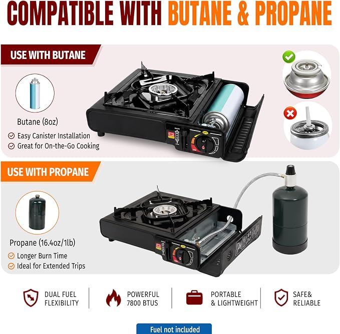 Black - 7800 BTU Dual Fuel