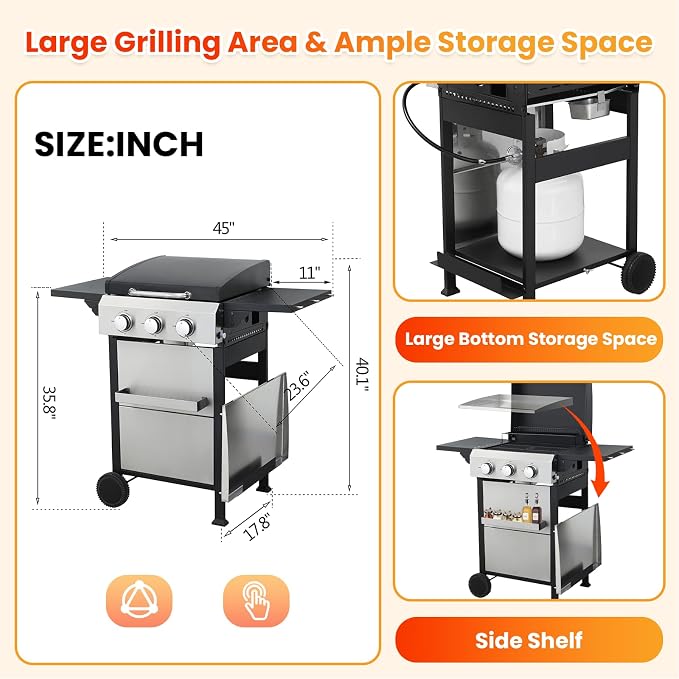 3-Burner, 36900 BTU