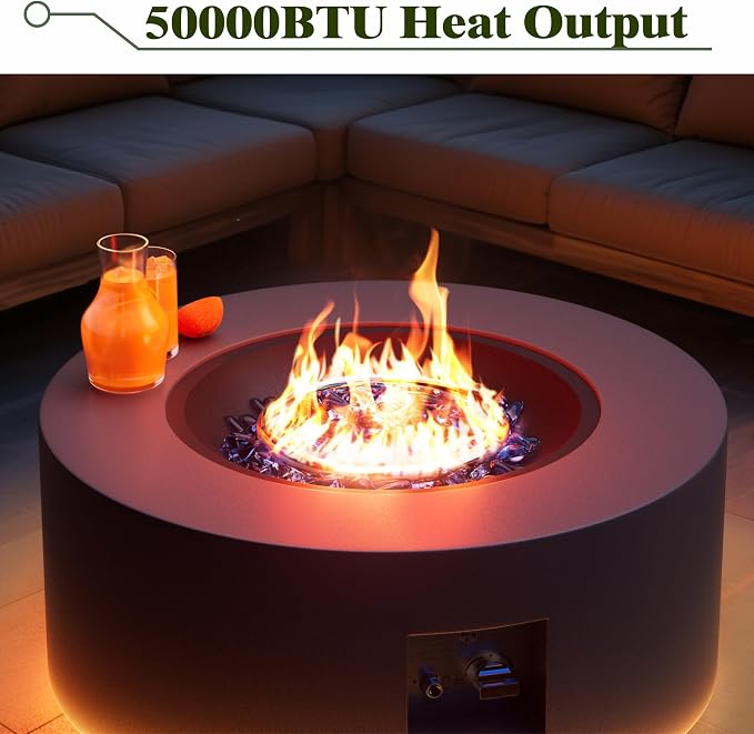 30'' Round Dark Gray w Warm LED