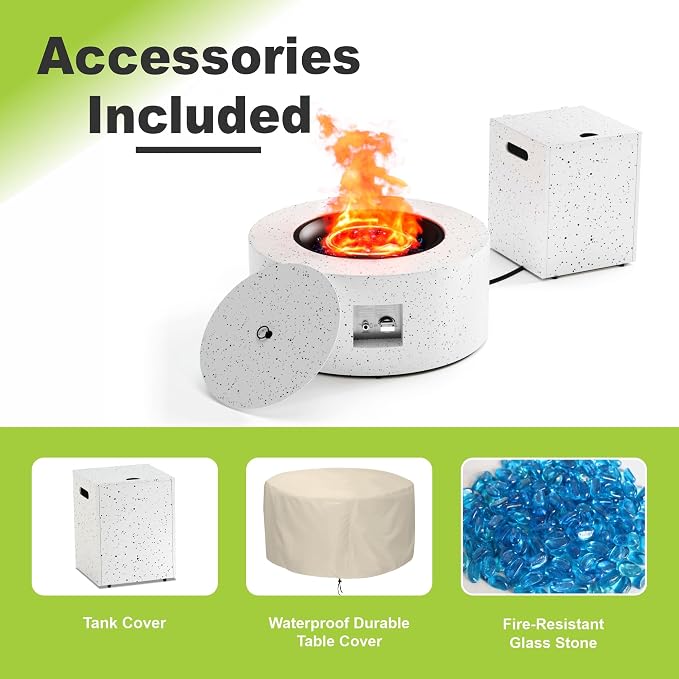 30'' Round Speckled White
