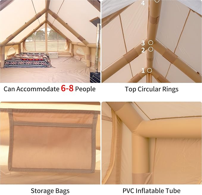 9.84ft*13.12ft*6.56ft (6-8 person)(Beige)