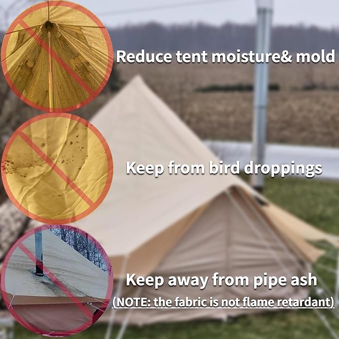 Beige Rain Fly Tarp with Stove Jack