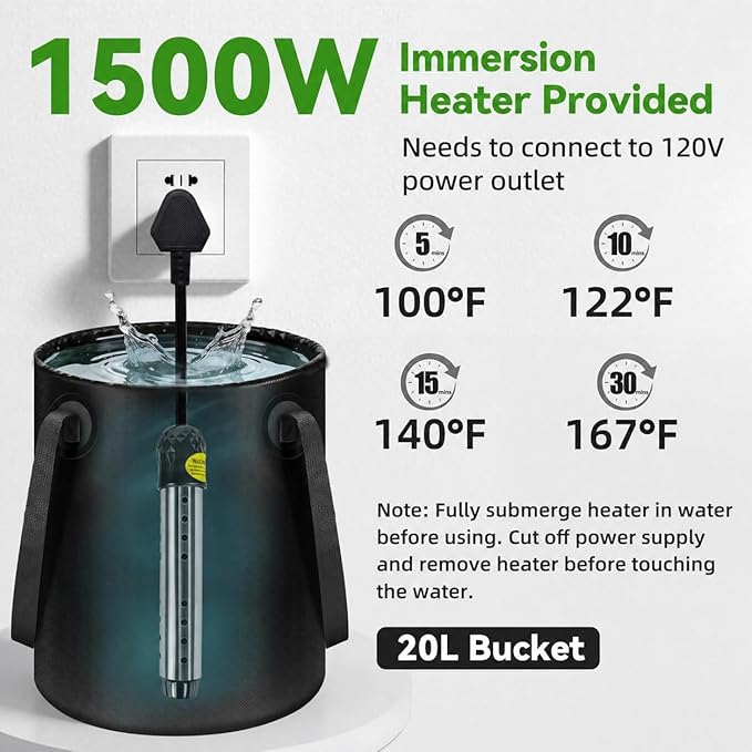 Portable Shower With Heater&Bucket