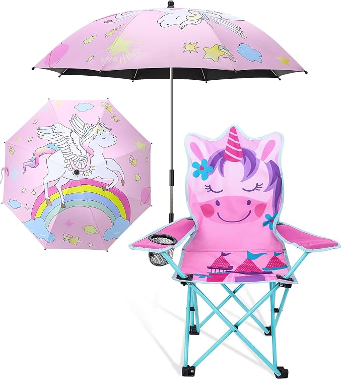 Pink Unicorn With Umbrella