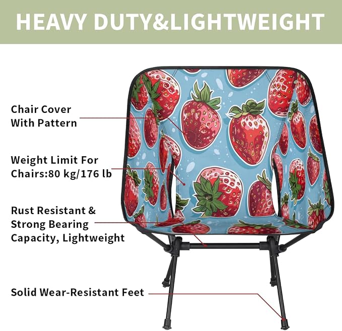 Strawberry Pattern Blue Background