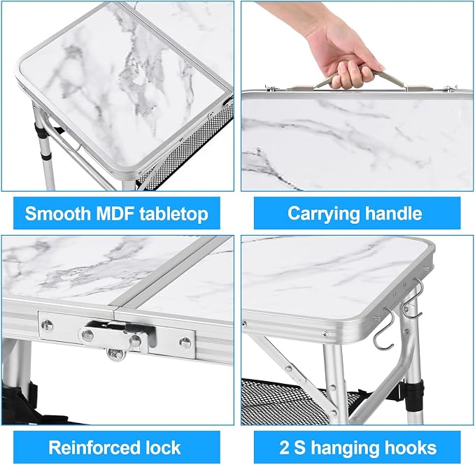 White Marble Top & Silver Frame