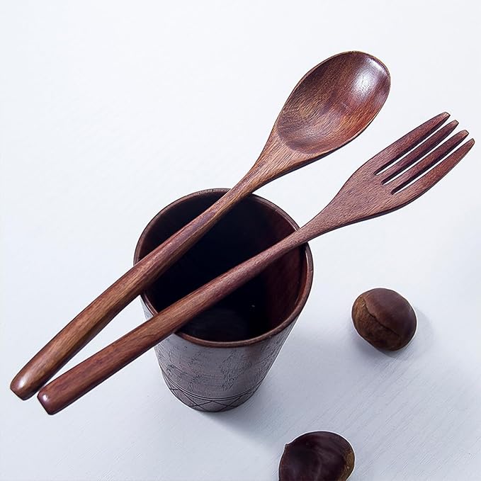 2 Sets of Knives, Spoons, Chopsticks and Forks with Case