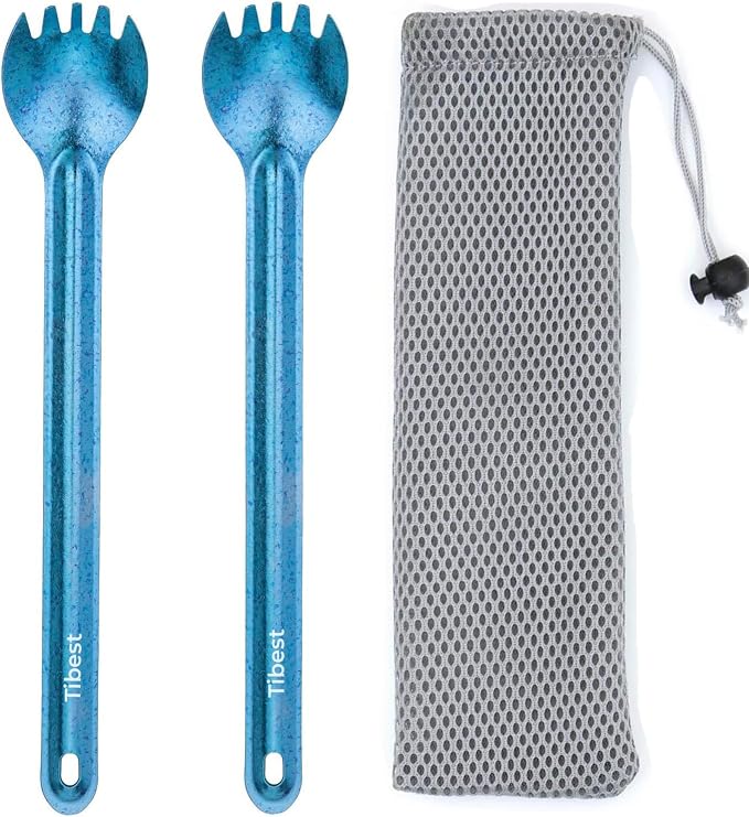 Titanium Long Sporks,Blue