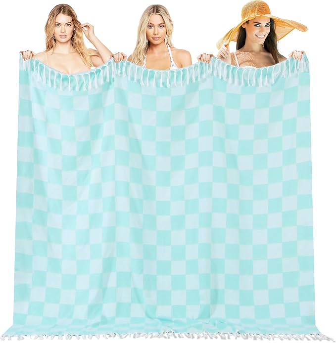Checked Aqua