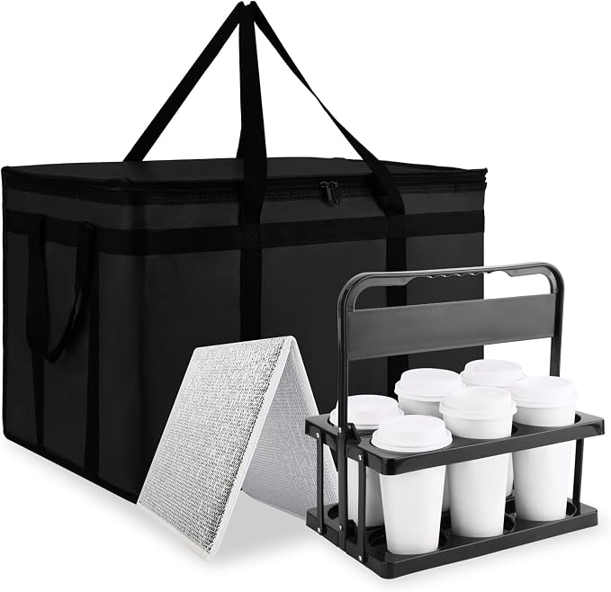 Black Bag with Drink Carrier