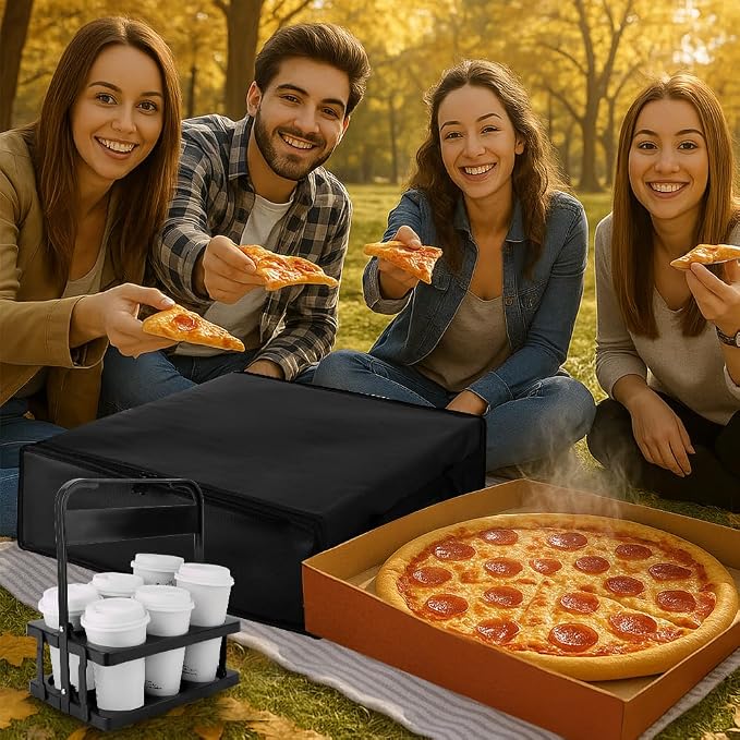 Black Bag with Drink Carrier