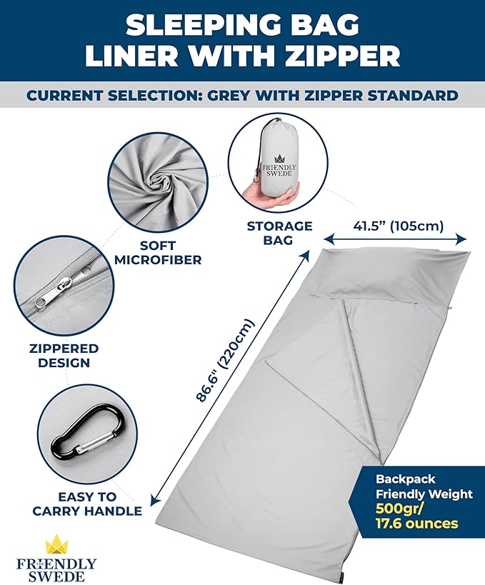 Grey Microfiber - Zipper