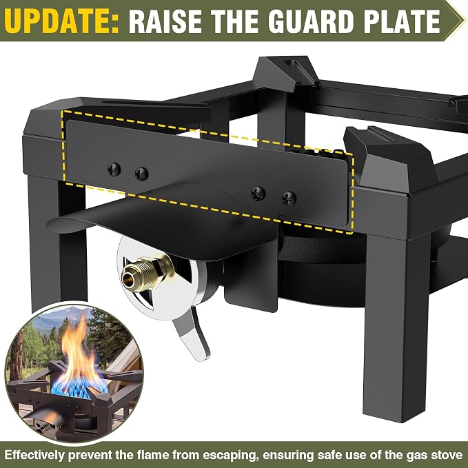 10'' single burner-Upgraded Heat Shield
