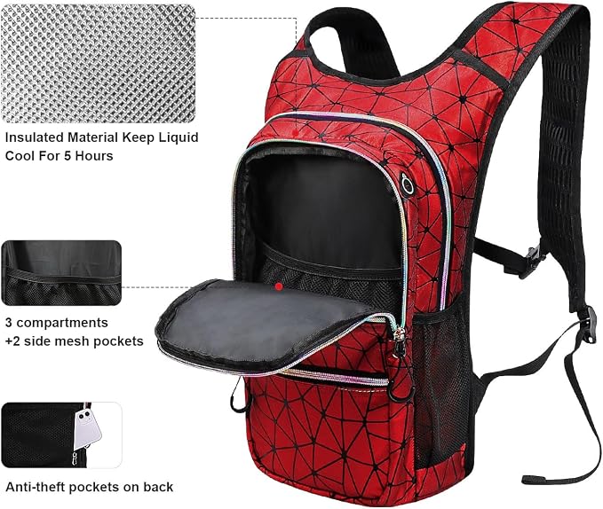 Holographic Red Spider Geometric Pattern