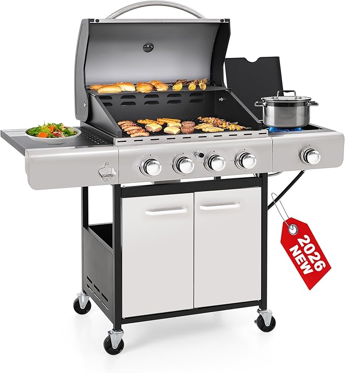 4 Burner Silver