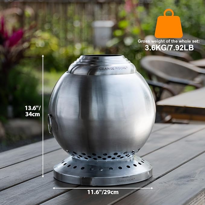 C; Spherical Fire Pit+ Grill (without Gloves)