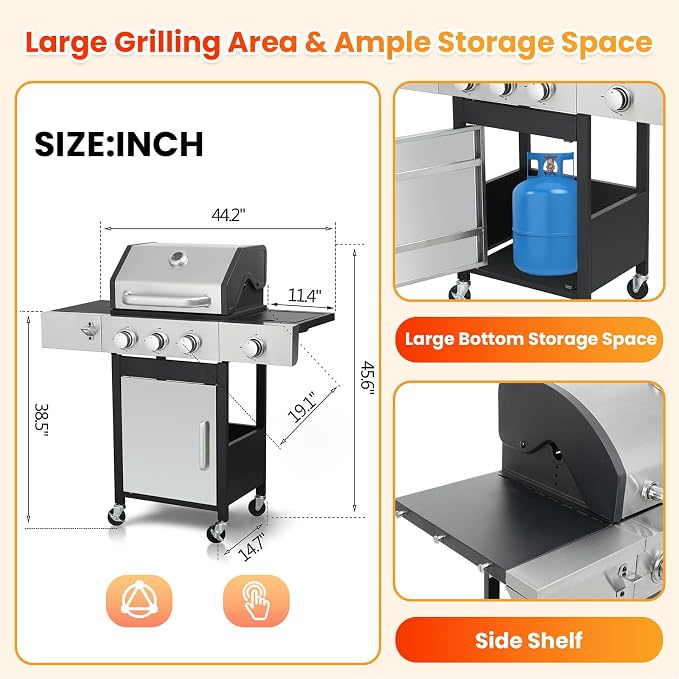 3 Burner, 37230 BTU