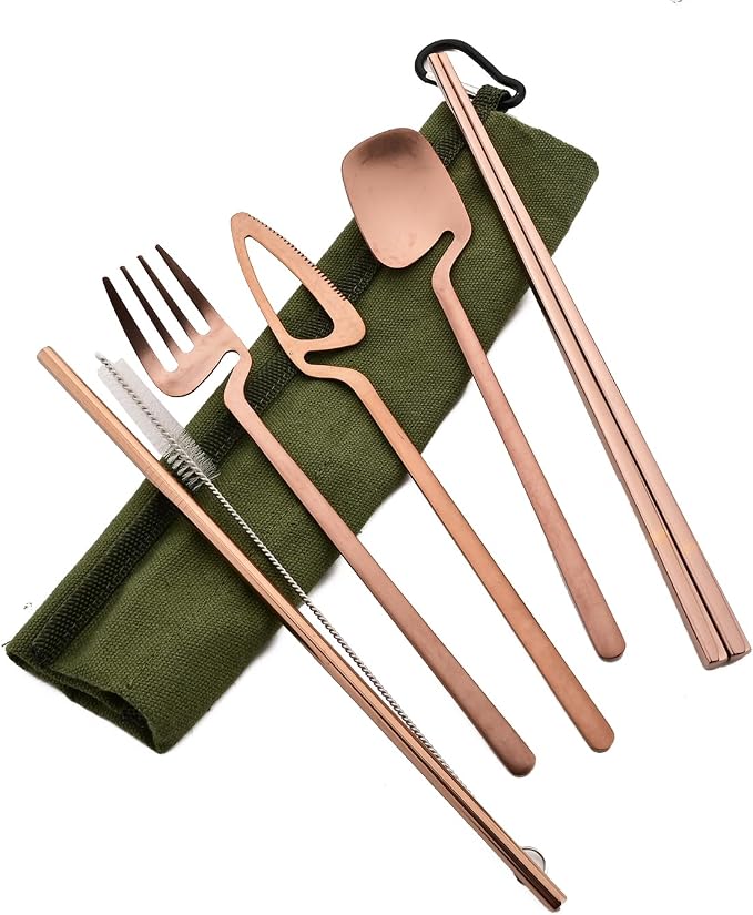 Rose gold - Green pouch
