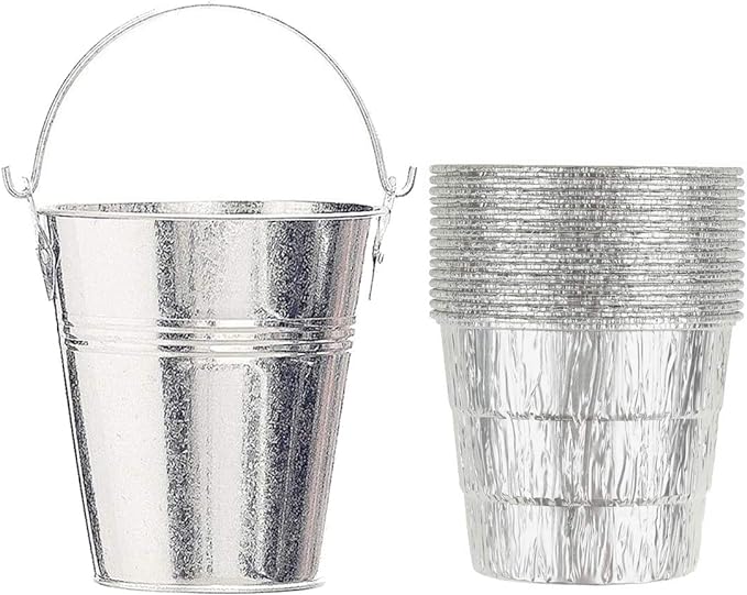 Silver Bucket & 15-pack Liners