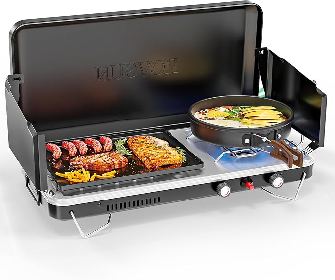 2 Burner (Igniter+Griddle)-Black