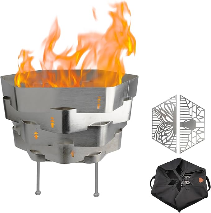 Stainless Steel Firepit with a Grill