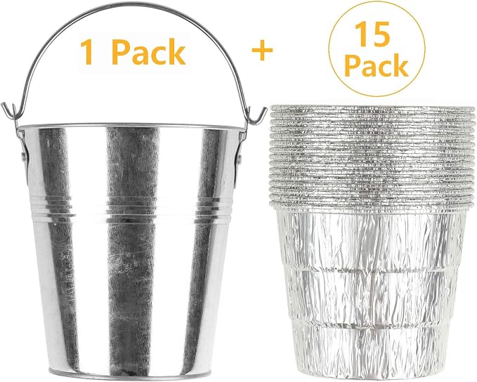 Silver Bucket & 15-pack Liners